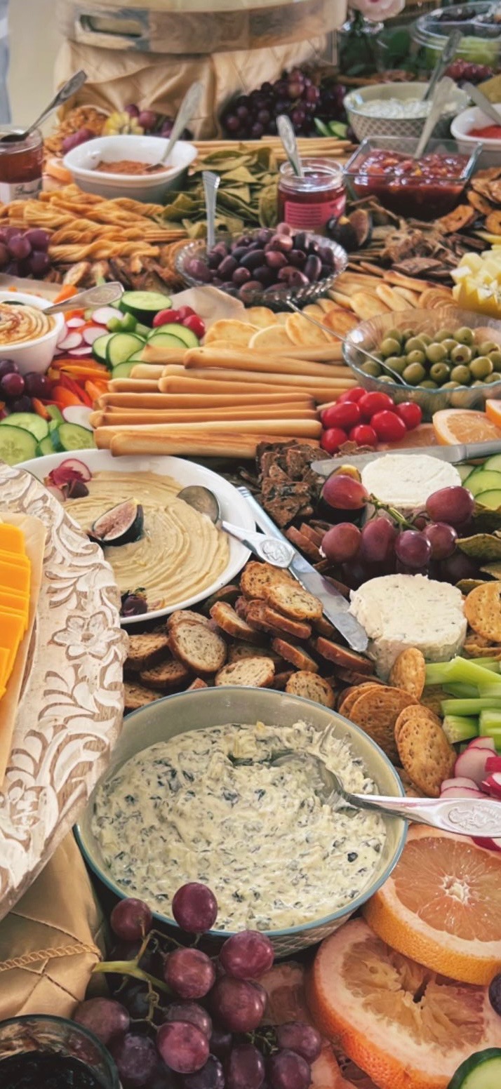 A grazing table spread from a shoot
